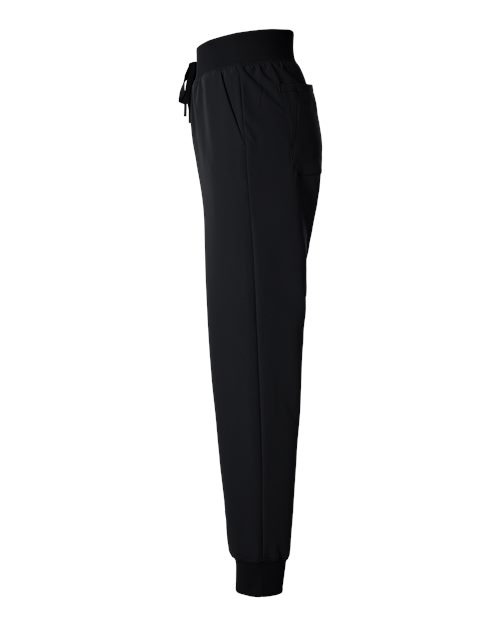 Jaanuu W20003 Women's Silex Knit-Waist Scrub Joggers #color_Black