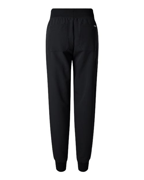 Jaanuu W20003P Women's Silex Knit-Waist Scrub Joggers - Petite Sizes #color_Black