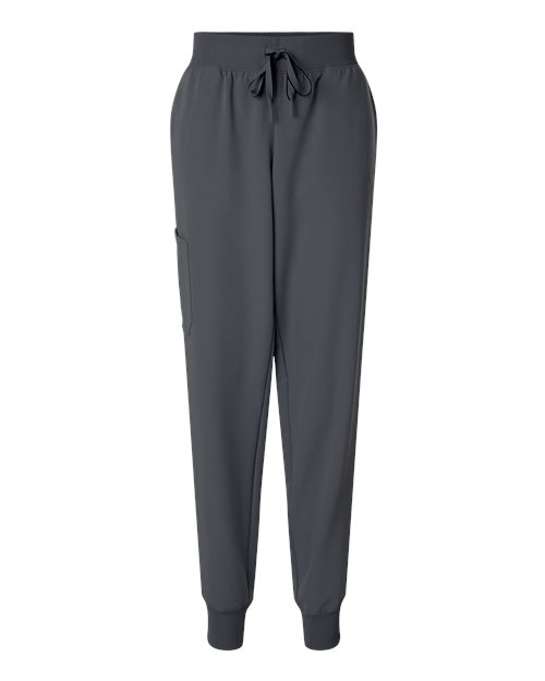 Jaanuu W20003P Women's Silex Knit-Waist Scrub Joggers - Petite Sizes #color_Carbon Grey