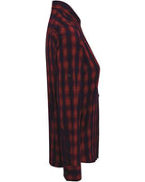 Artisan Collection by Reprime RP350 Ladies' Mulligan Check Long-Sleeve Cotton Shirt #color_RED/ NAVY