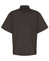 Artisan Collection by Reprime RP664 Unisex Studded Front Short-Sleeve Chef's Coat #color_BLACK