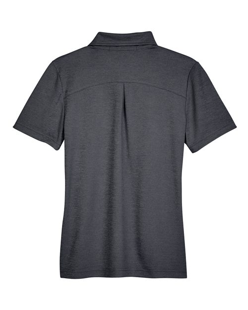 Devon & Jones DG22W CrownLux PerformanceLadies' Address Melange Polo #color_BLACK HEATHER