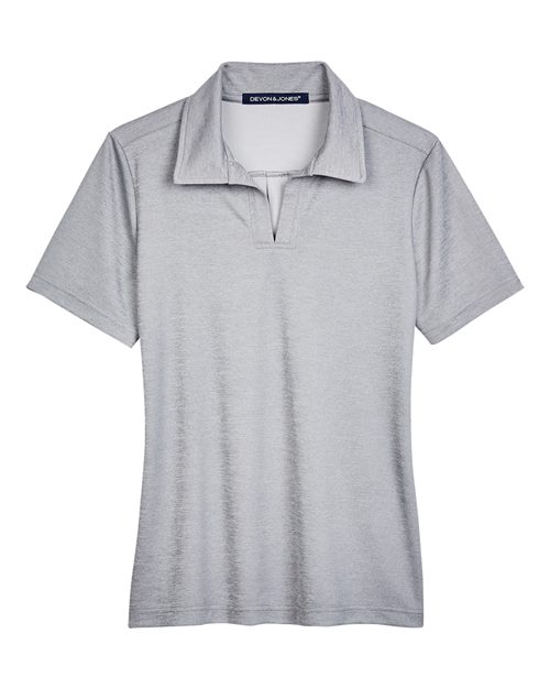 Devon & Jones DG22W CrownLux PerformanceLadies' Address Melange Polo #color_GREY HEATHER