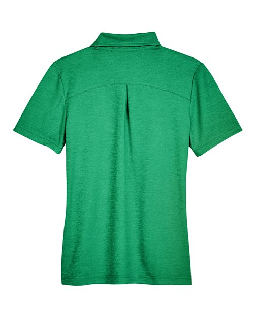 Devon & Jones DG22W CrownLux PerformanceLadies' Address Melange Polo #color_KELLY GREEN HTHR