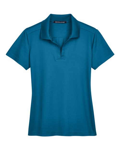Devon & Jones DG20W CrownLux Performance Ladies' Plaited Polo #color_DARK TEAL