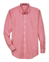 Devon & Jones D640 Men's Crown Woven Collection Gingham Check #color_RED
