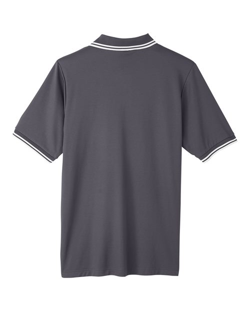 Devon & Jones DG20C Men's CrownLux Performance Plaited Tipped Polo #color_GRAPHITE/ WHITE