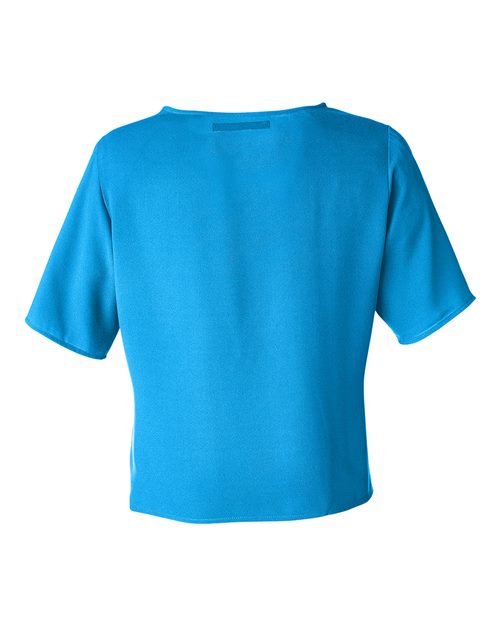Devon & Jones DP617W Ladies' Perfect Fit Tie-Front Blouse #color_OCEAN BLUE