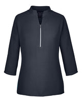 Devon & Jones DP611W Ladies' Perfect Fit  3/4-Sleeve Crepe Tunic #color_BLACK