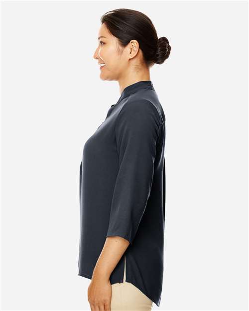 Devon & Jones DP611W Ladies' Perfect Fit  3/4-Sleeve Crepe Tunic #color_BLACK