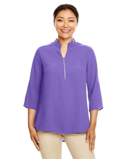 Devon & Jones DP611W Ladies' Perfect Fit  3/4-Sleeve Crepe Tunic #color_GRAPE