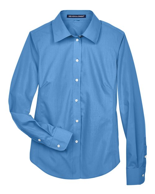 Devon & Jones D620W Ladies' Crown Woven Collection Solid Broadcloth #color_FRENCH BLUE