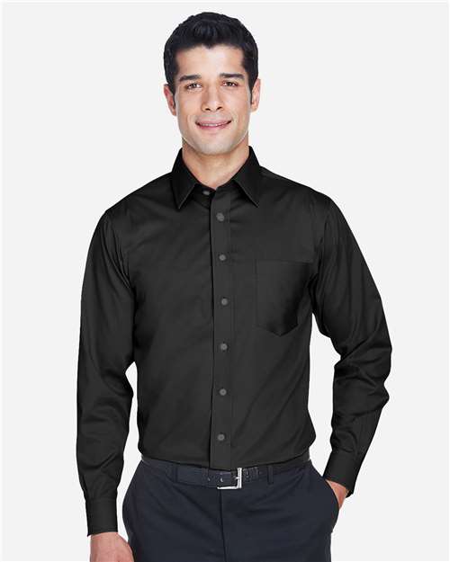 Devon & Jones DG530T Men's Tall Crown Woven Collection Solid Stretch Twill #color_BLACK