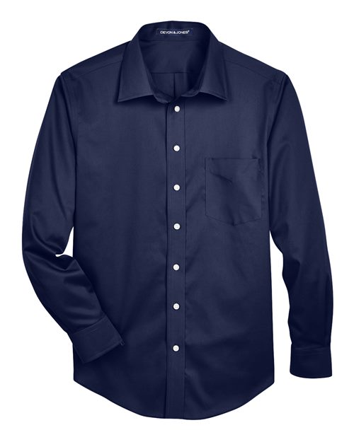 Devon & Jones DG530T Men's Tall Crown Woven Collection Solid Stretch Twill #color_NAVY