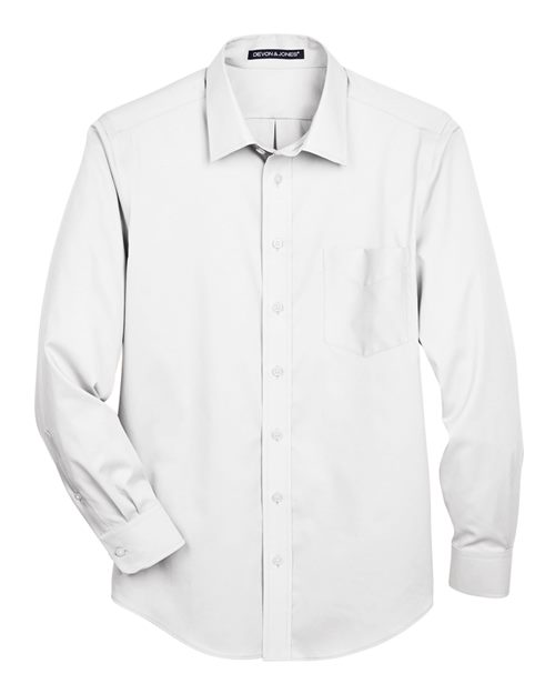 Devon & Jones DG530T Men's Tall Crown Woven Collection Solid Stretch Twill #color_WHITE