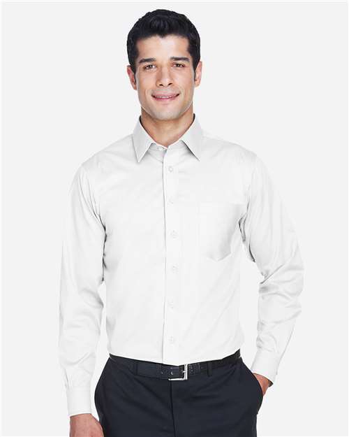 Devon & Jones DG530T Men's Tall Crown Woven Collection Solid Stretch Twill #color_WHITE