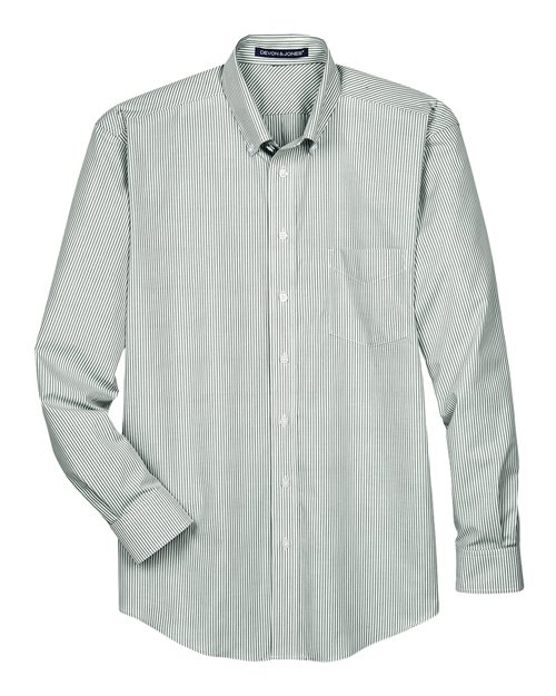 Devon & Jones D645 Men's Crown Woven Collection Banker Stripe #color_DILL