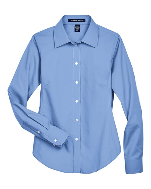 Devon & Jones D630W Ladies' Crown Woven Collection Solid Oxford #color_LIGHT BLUE