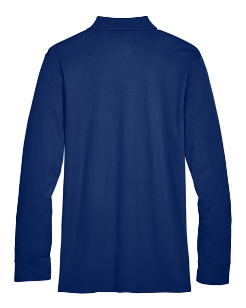 Devon & Jones DG20LT CrownLux Performance Men's Tall Plaited Long Sleeve Polo #color_TRUE ROYAL