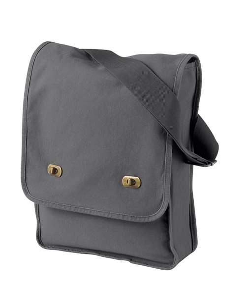 Authentic Pigment 1902 Pigment-Dyed Canvas Field Bag #color_SMOKE