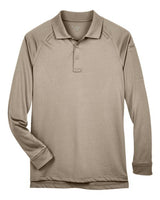 Harriton M211L Men's Advantage Snag Protection Plus Long-Sleeve Tactical Polo #color_DESERT KHAKI