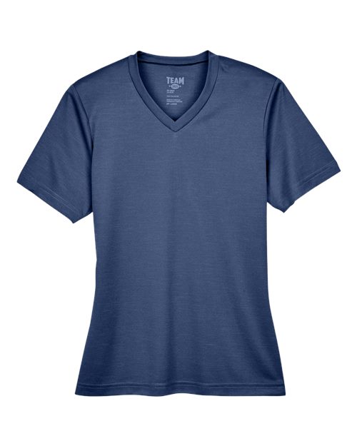 Team 365 TT11HW Ladies' Sonic Heather Performance T-Shirt #color_SP DRK NVY HTH