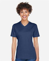 Team 365 TT11HW Ladies' Sonic Heather Performance T-Shirt #color_SP DRK NVY HTH