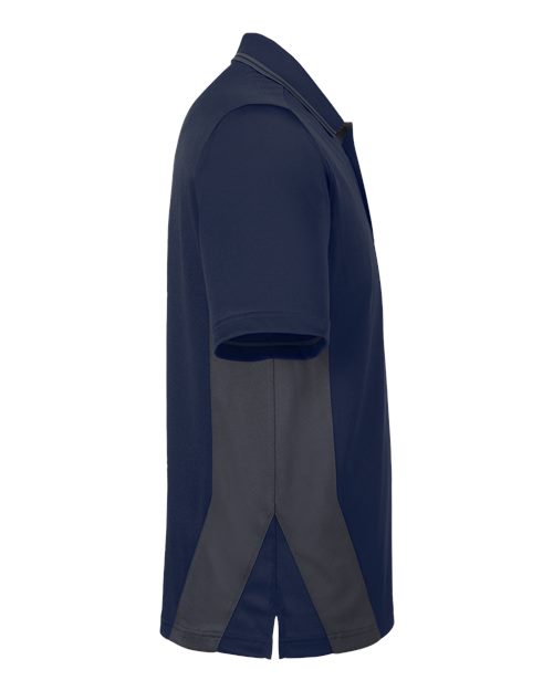 Harriton M386 Men's Flash Snag Protection Plus IL Colorblock Polo #color_DK NAVY/ DK CHRC