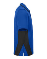 Harriton M386 Men's Flash Snag Protection Plus IL Colorblock Polo #color_TR ROYAL/ BLACK