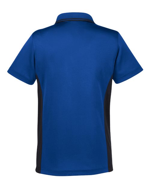 Harriton M386W Ladies' Flash Snag Protection Plus IL Colorblock Polo #color_TR ROYAL/ BLACK