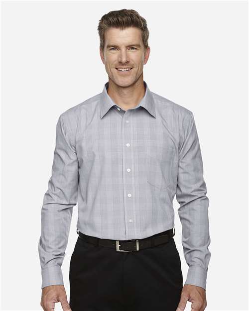 Devon & Jones DG520 Men's Crown Woven Collection GlenPlaid #color_WHT/ GRPH/ LT GR