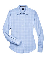Devon & Jones DG520W Ladies' Crown Woven Collection GlenPlaid #color_WHT/ LT FR B/ FB