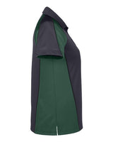 Harriton M385W Ladies' Advantage Snag Protection Plus IL Colorblock Polo #color_D CH/ D GRN/ BLK