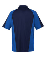 Harriton M385 Men's Advantage Snag Protection Plus IL Colorblock Polo #color_D NV/ T RY/ D CH