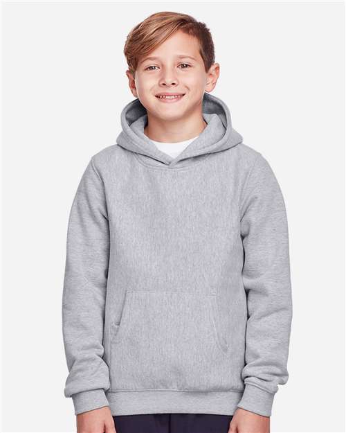 Team 365 TT96Y Youth Zone HydroSport Heavyweight Pullover Hooded Sweatshirt #color_ATHLETIC HEATHER