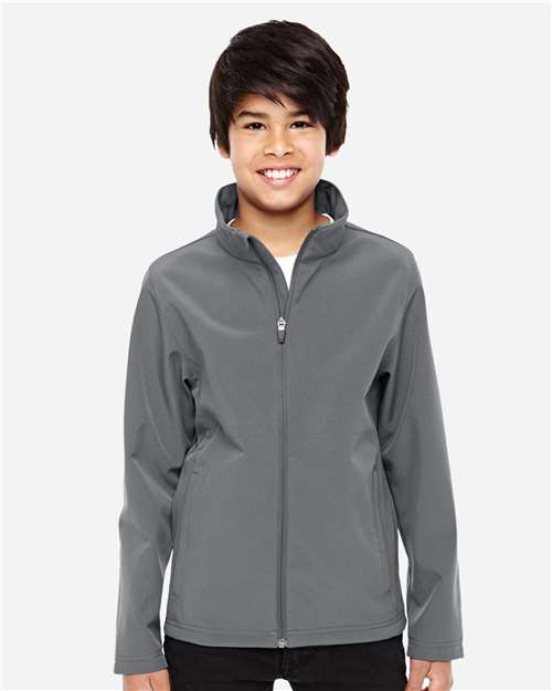 Team 365 TT80Y Youth Leader Soft Shell Jacket #color_SPORT GRAPHITE
