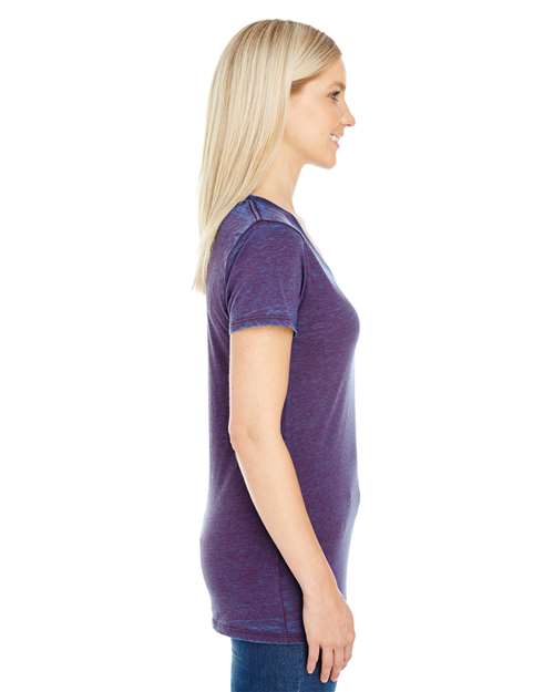 Threadfast Apparel 215B Ladies' Cross Dye Short-Sleeve V-Neck T-Shirt #color_BERRY