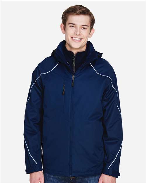 North End 88196 Men's Angle 3-in-1 Jacket with Bonded Fleece Liner #color_NIGHT