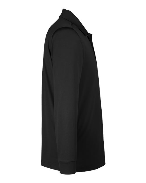 Harriton M348LT Men's Tall Advantage Long Sleeve Snag Protection Plus IL Polo #color_BLACK