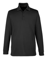 Harriton M348LT Men's Tall Advantage Long Sleeve Snag Protection Plus IL Polo #color_BLACK