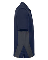Harriton M386T Men's Tall Flash Snag Protection Plus IL Colorblock Polo #color_DK NAVY/ DK CHRC