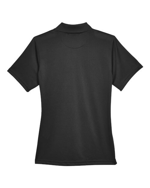 Harriton M345W Ladies' Advantage Snag Protection Plus IL Snap Placket Polo #color_BLACK
