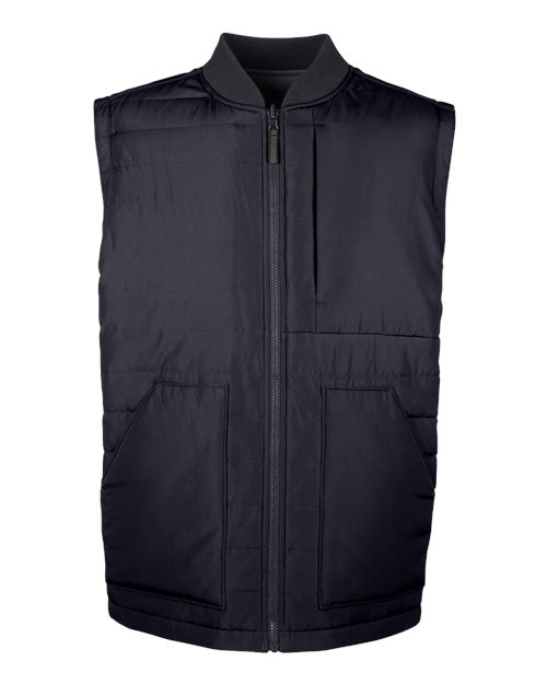 Harriton M776 Adult Dockside Interactive Reversible Freezer Vest #color_BLK/ DK CHRCOAL