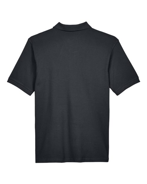 Harriton M200T Men's Tall 6 oz. Ringspun Cotton Piqu Short-Sleeve Polo #color_BLACK