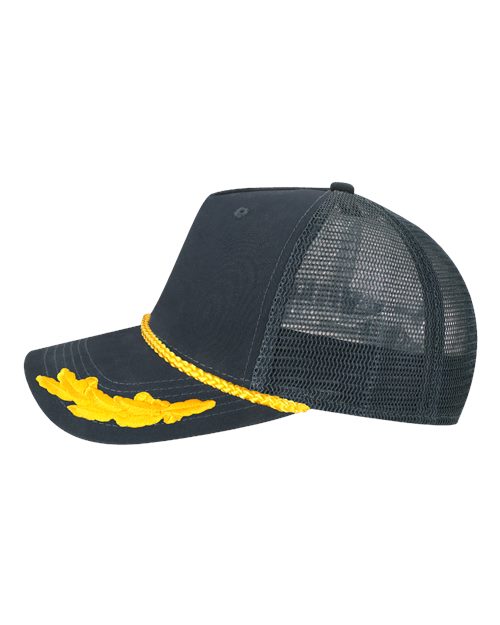 LEGACY ROADIE Five-Panel Trucker Cap #color_Navy Admiral
