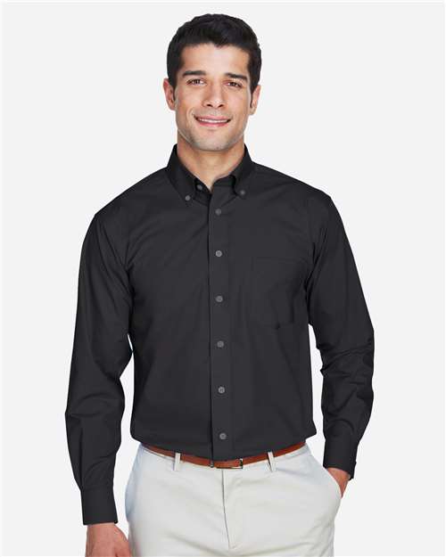 Devon & Jones D620 Men's Crown Woven Collection Solid Broadcloth #color_BLACK