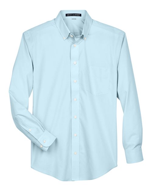 Devon & Jones D620 Men's Crown Woven Collection Solid Broadcloth #color_CRYSTAL BLUE