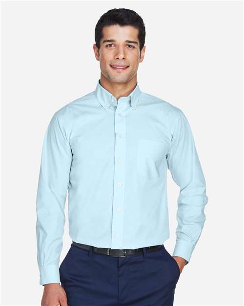 Devon & Jones D620 Men's Crown Woven Collection Solid Broadcloth #color_CRYSTAL BLUE