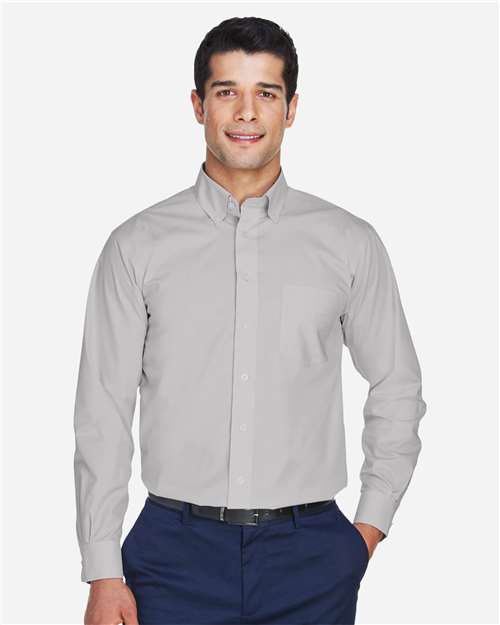 Devon & Jones D620 Men's Crown Woven Collection Solid Broadcloth #color_SILVER