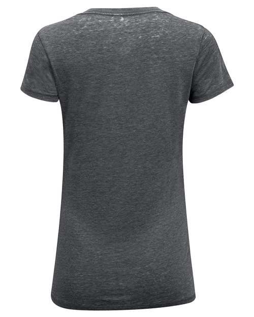 Threadfast Apparel 208B Ladies' Vintage Dye Short-Sleeve V-Neck T-Shirt #color_VINTAGE CHARCOAL